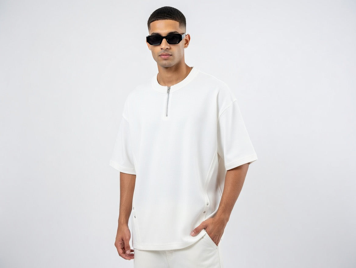 Oversized Quarter-Zip T-Shirt