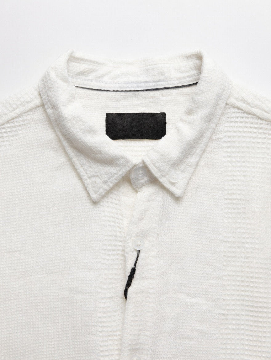 Waffle Knit Long Sleeve Shirt