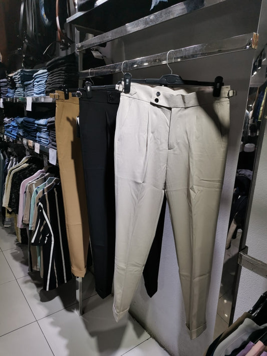 Korean double button fitted trousers