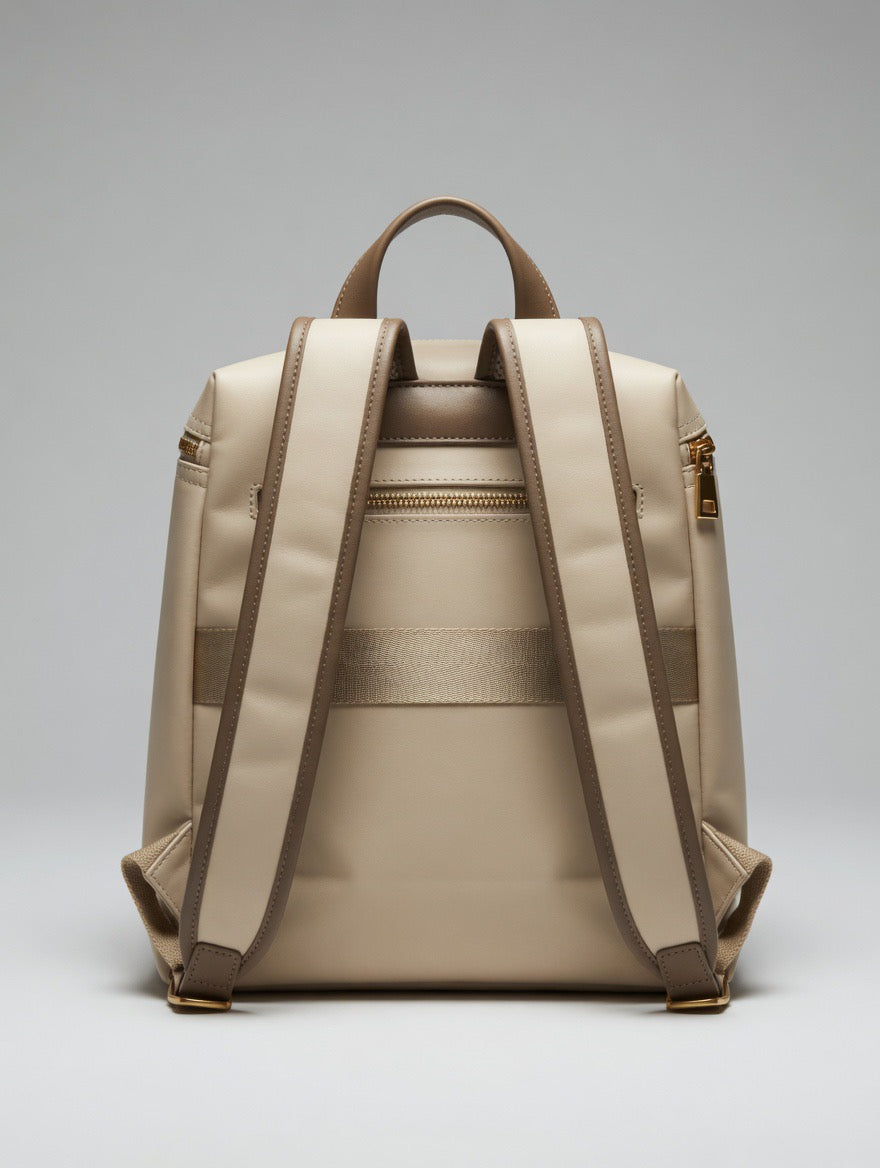 Elegant Two-Tone Lady Backpack