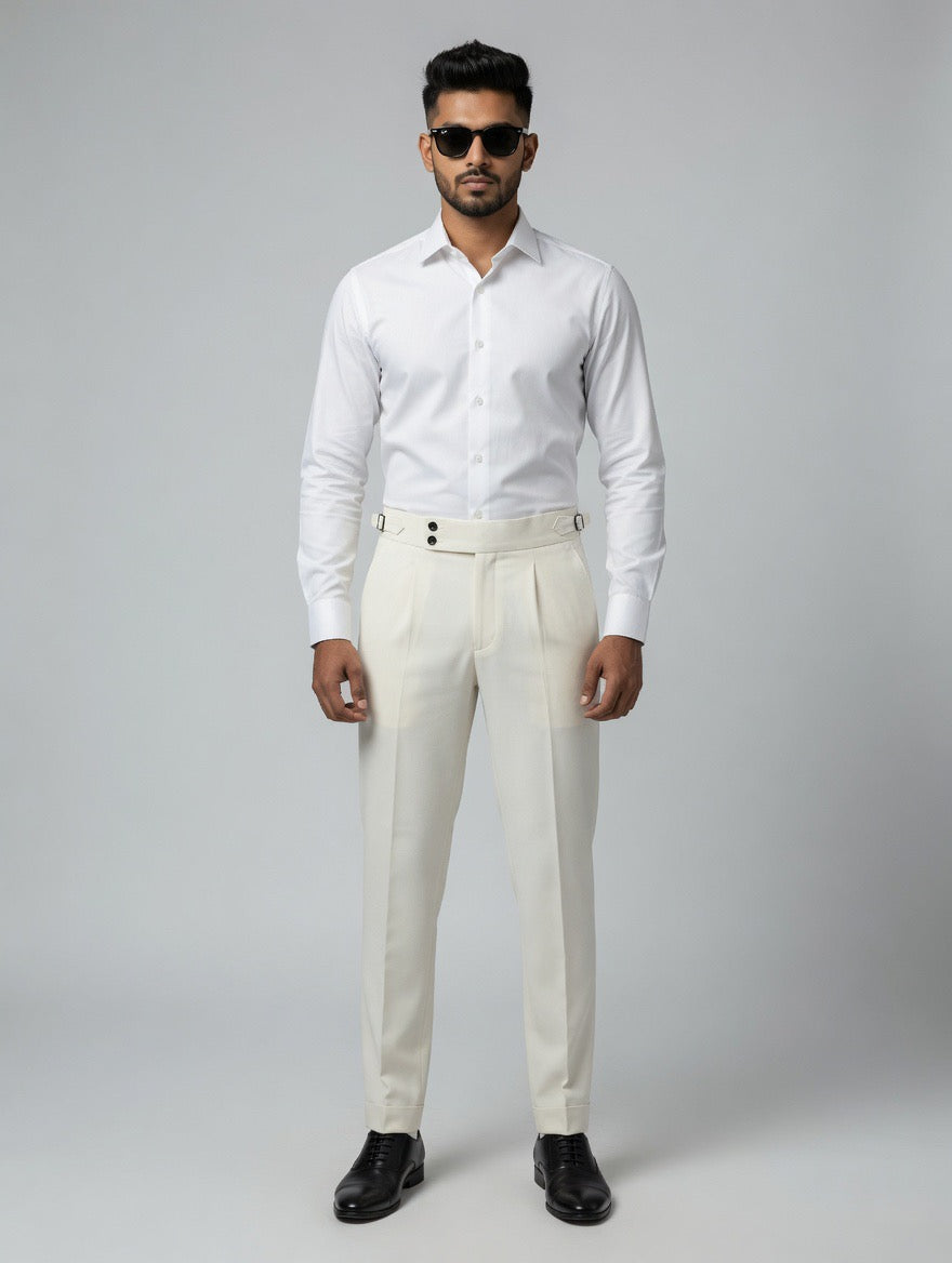 Korean double button fitted trousers