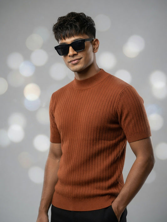 Ribbed Knit Sweater Tee