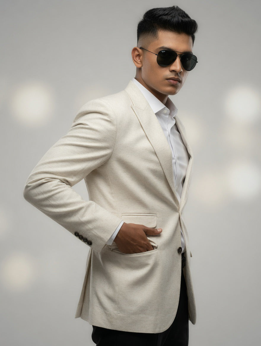Off-White Linen Look Blazer