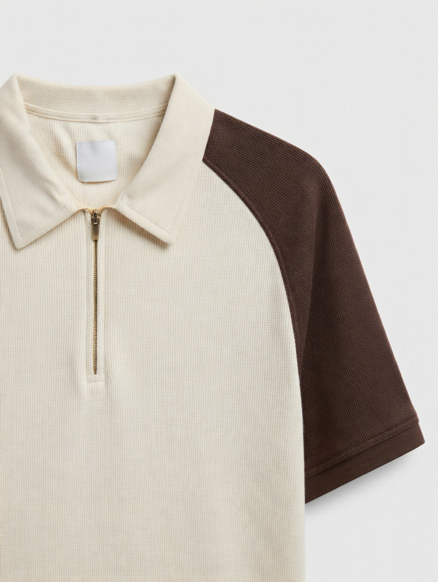 Waffle 2 tone polo