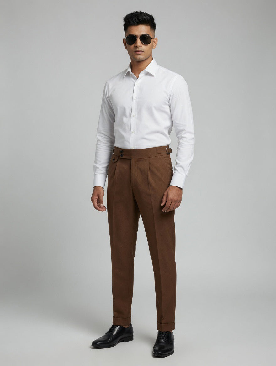 Korean double button fitted trousers