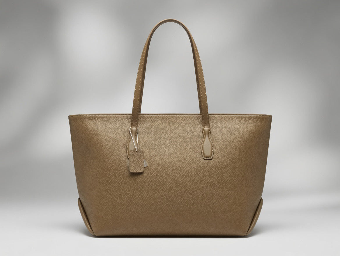 Textured Leather-Look Tote Bag