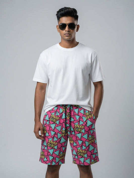 Bold Geometric Print Shorts