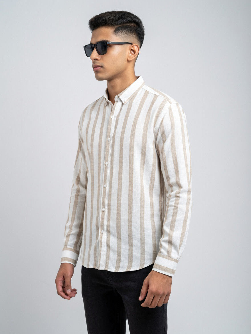 Striped Linen Button-Down Shirt