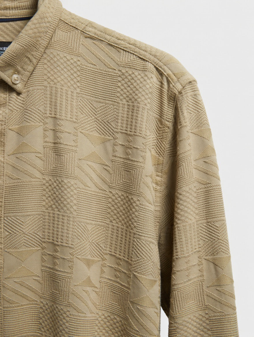 Aztec embroidered cotton shirt