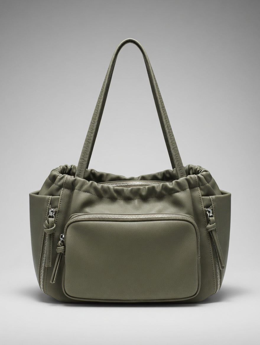 Slouchy Multi-Pocket Tote Bag