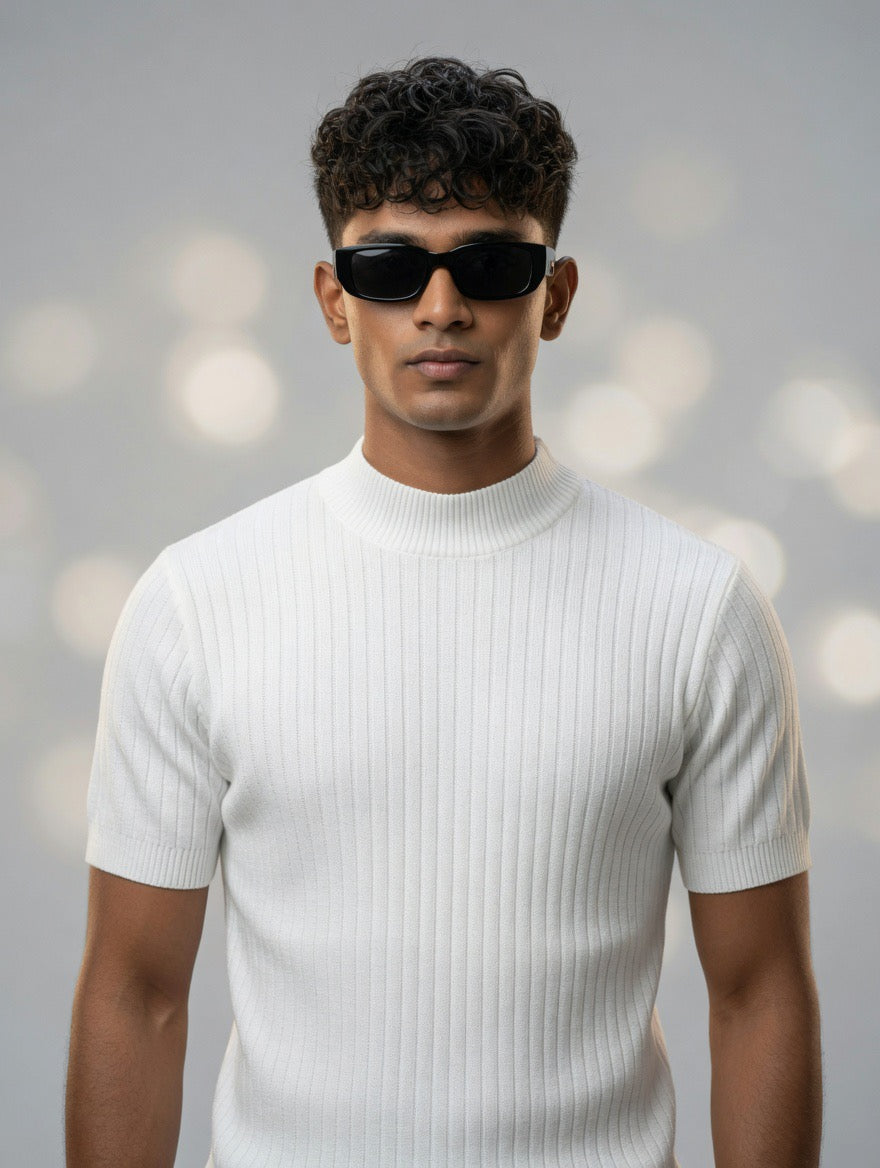 Ribbed Knit Sweater Tee