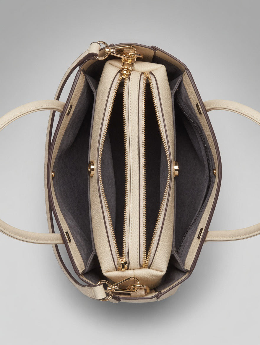Signature Pebbled Faux Leather Tote Bag