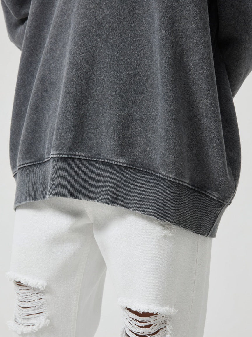 Oversized Washed Crewneck Sweatshirt