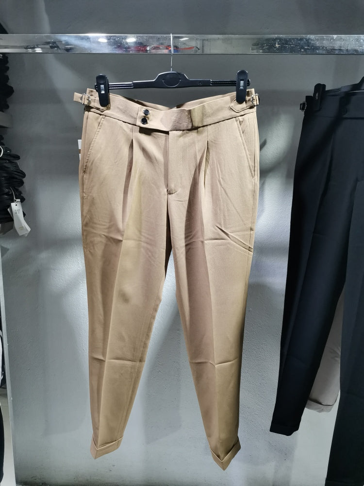 Korean double button fitted trousers