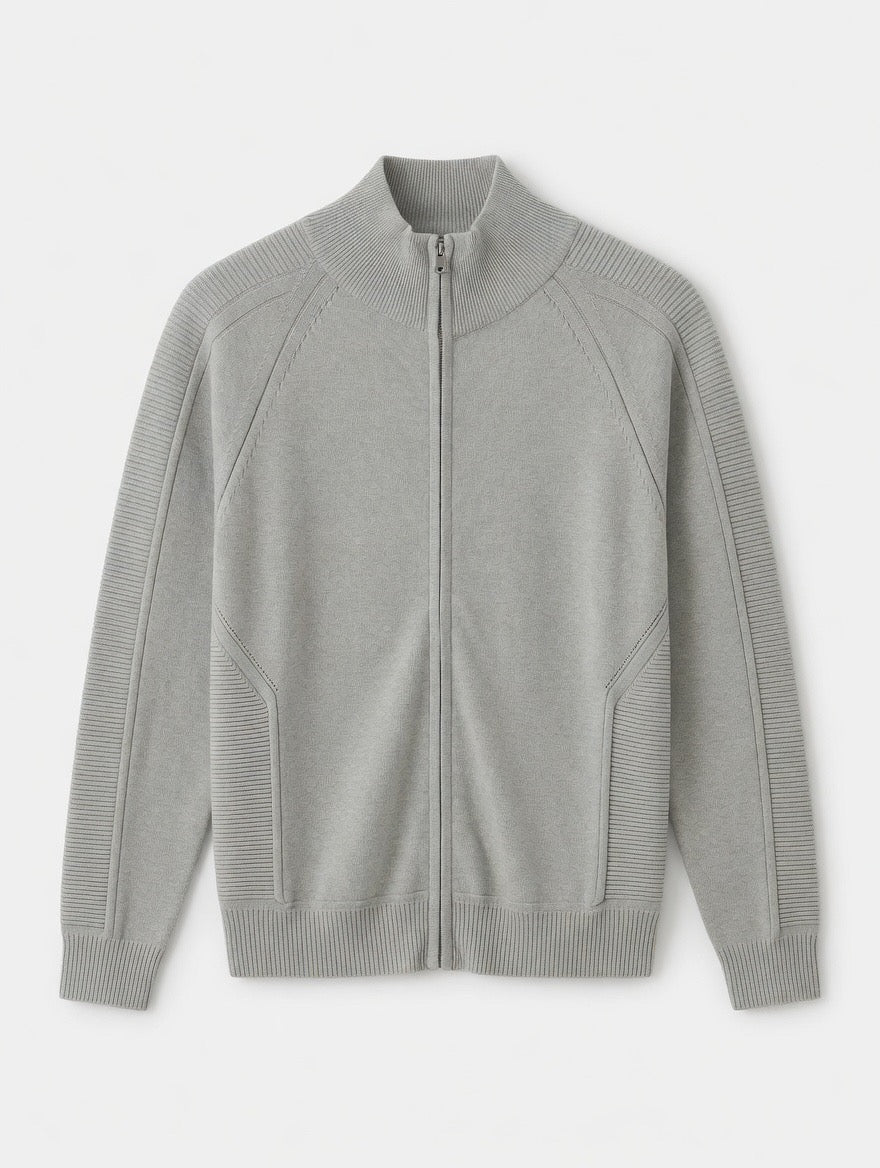 Premium Zip-Up Ribbed Sweater