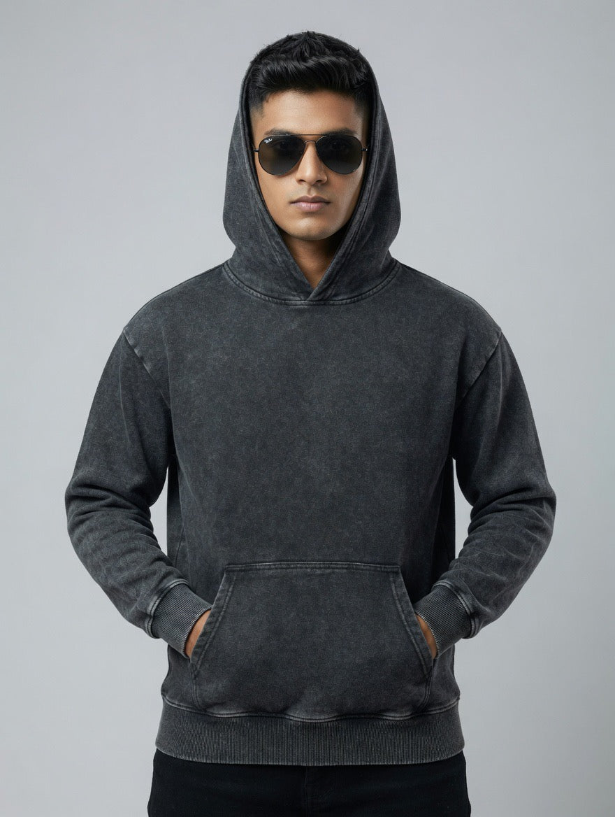 Acid-Wash Oversized Hoodie