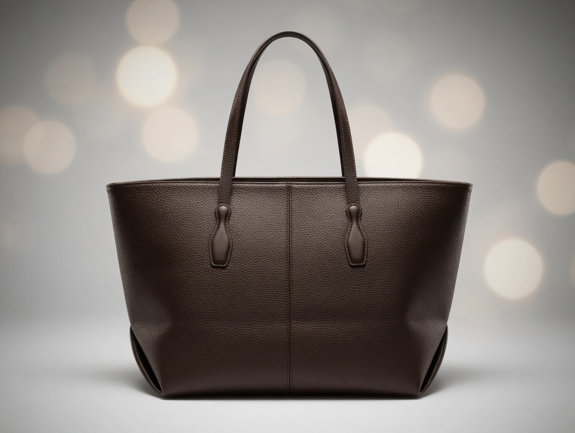 Textured Leather-Look Tote Bag