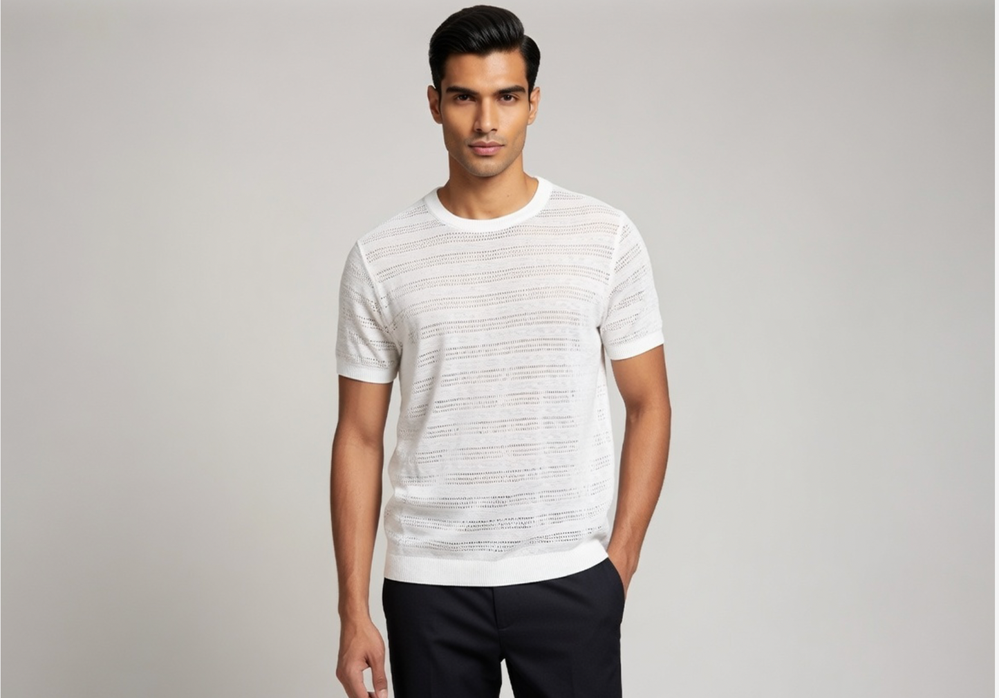 Open-Knit Mesh T-Shirt