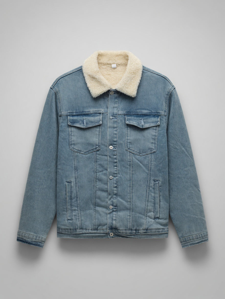 Sherpa Collar Denim Trucker Jacket