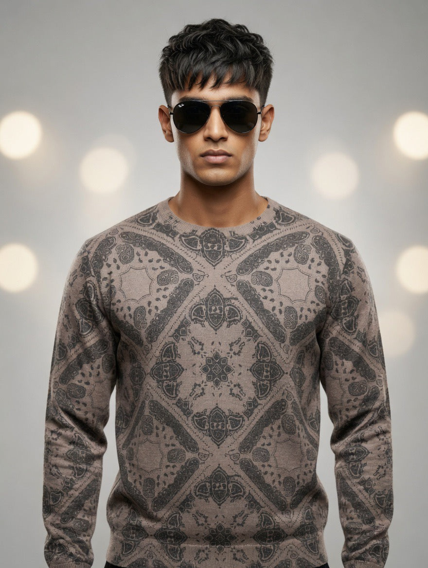 Paisley Pattern Crewneck Sweatshirt