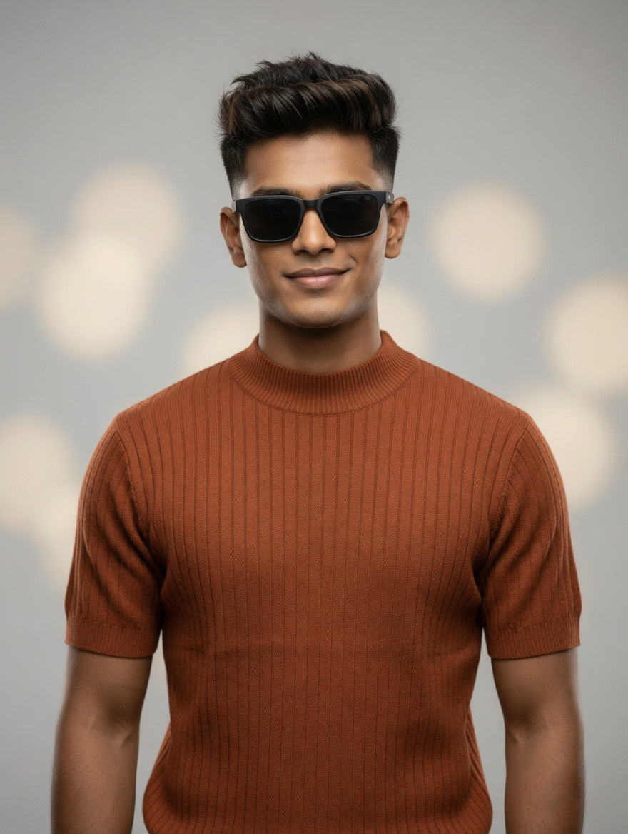 Ribbed Knit Sweater Tee