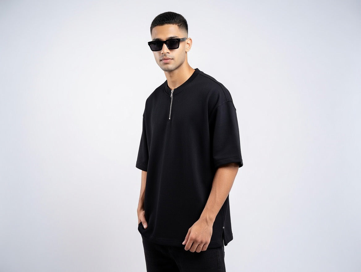 Oversized Quarter-Zip T-Shirt