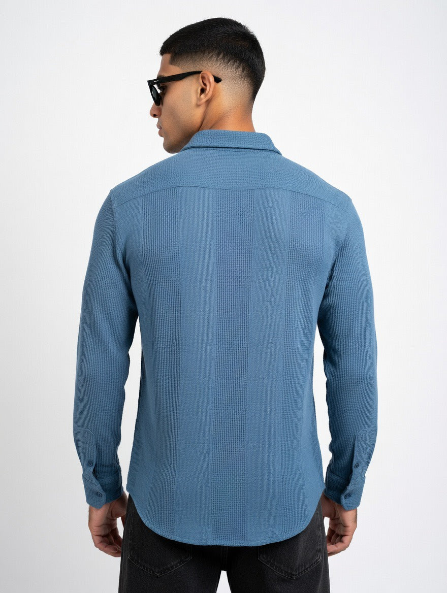 Waffle Knit Long Sleeve Shirt