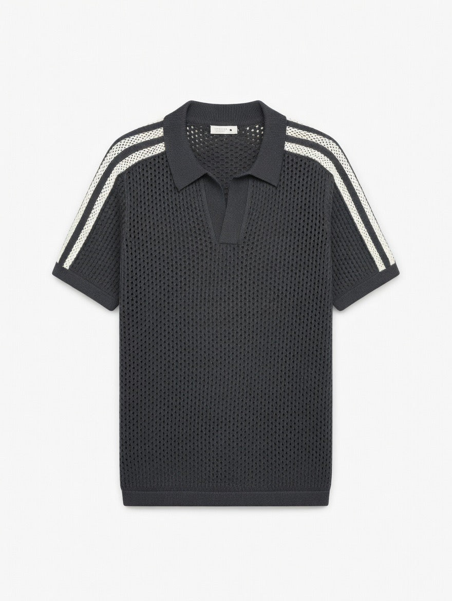 Mesh Knitted Oversized Polo