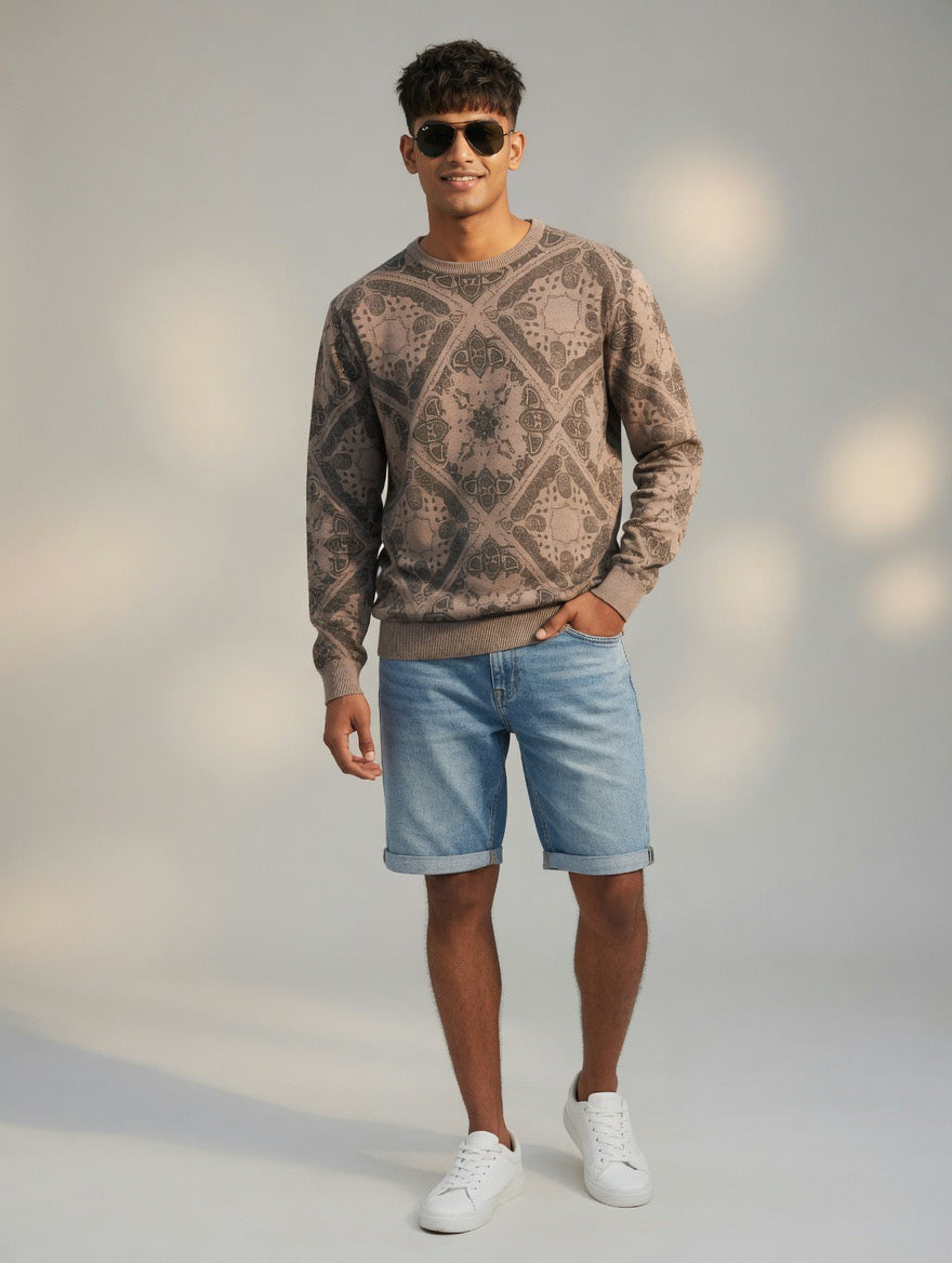 Paisley Pattern Crewneck Sweatshirt