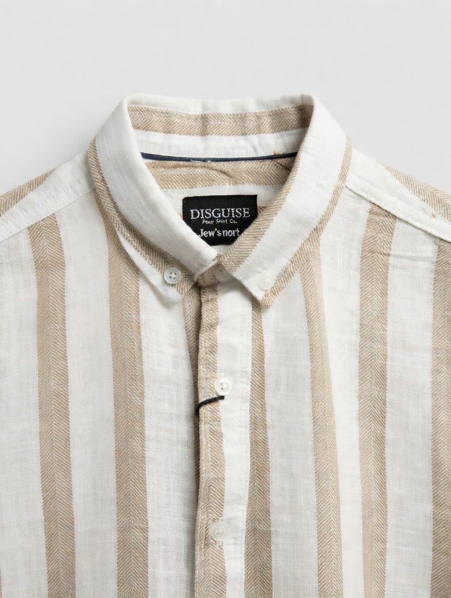 Striped Linen Button-Down Shirt