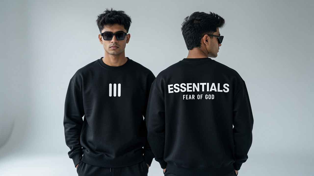 Essentials Ethnic Print Crew Sweater