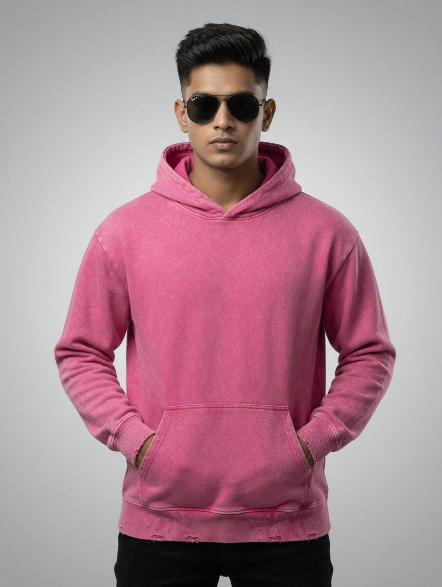 Acid-Wash Oversized Hoodie