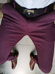 Check patterned skinny fit trousers