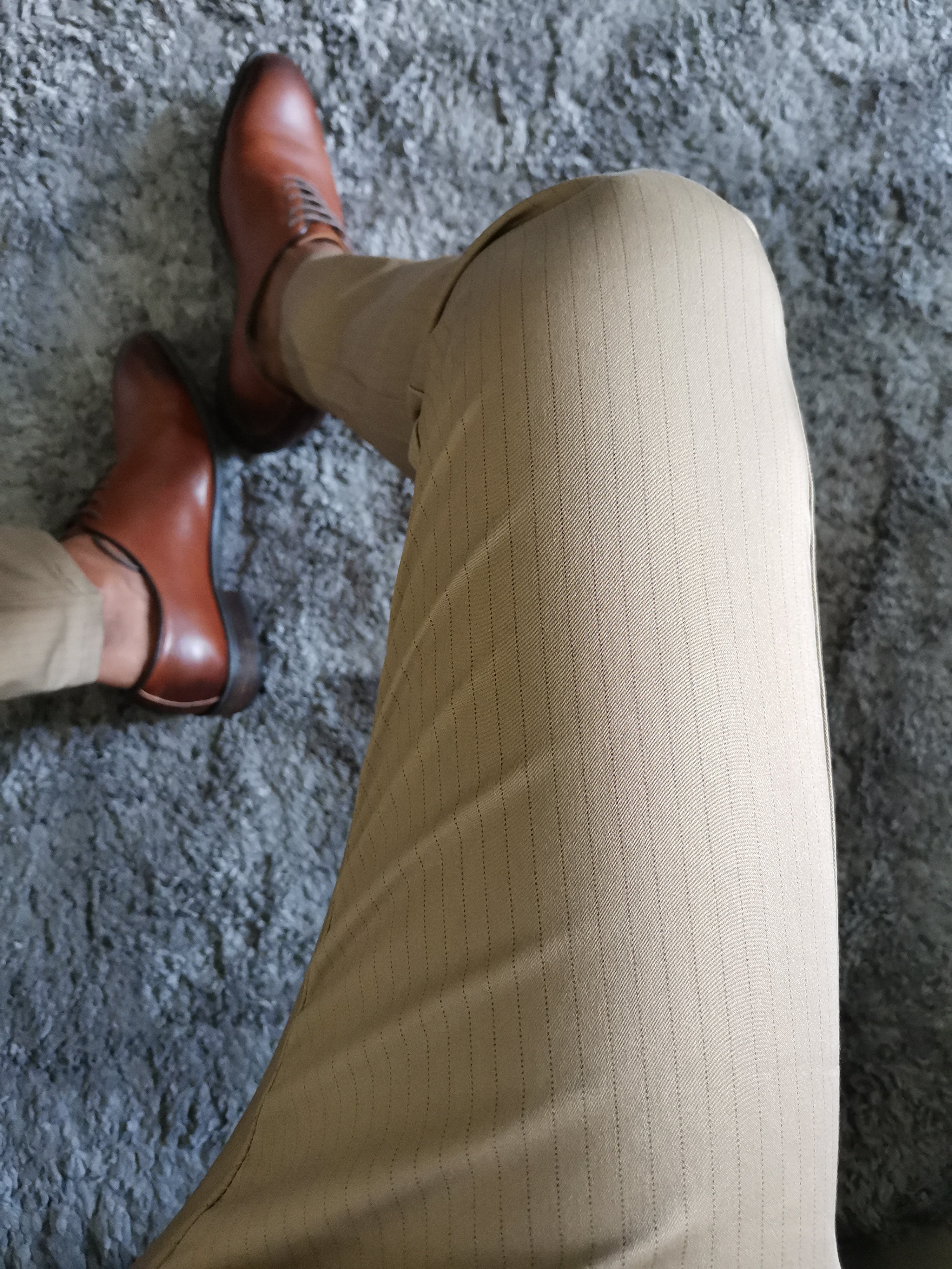 Striped skinny fit trousers