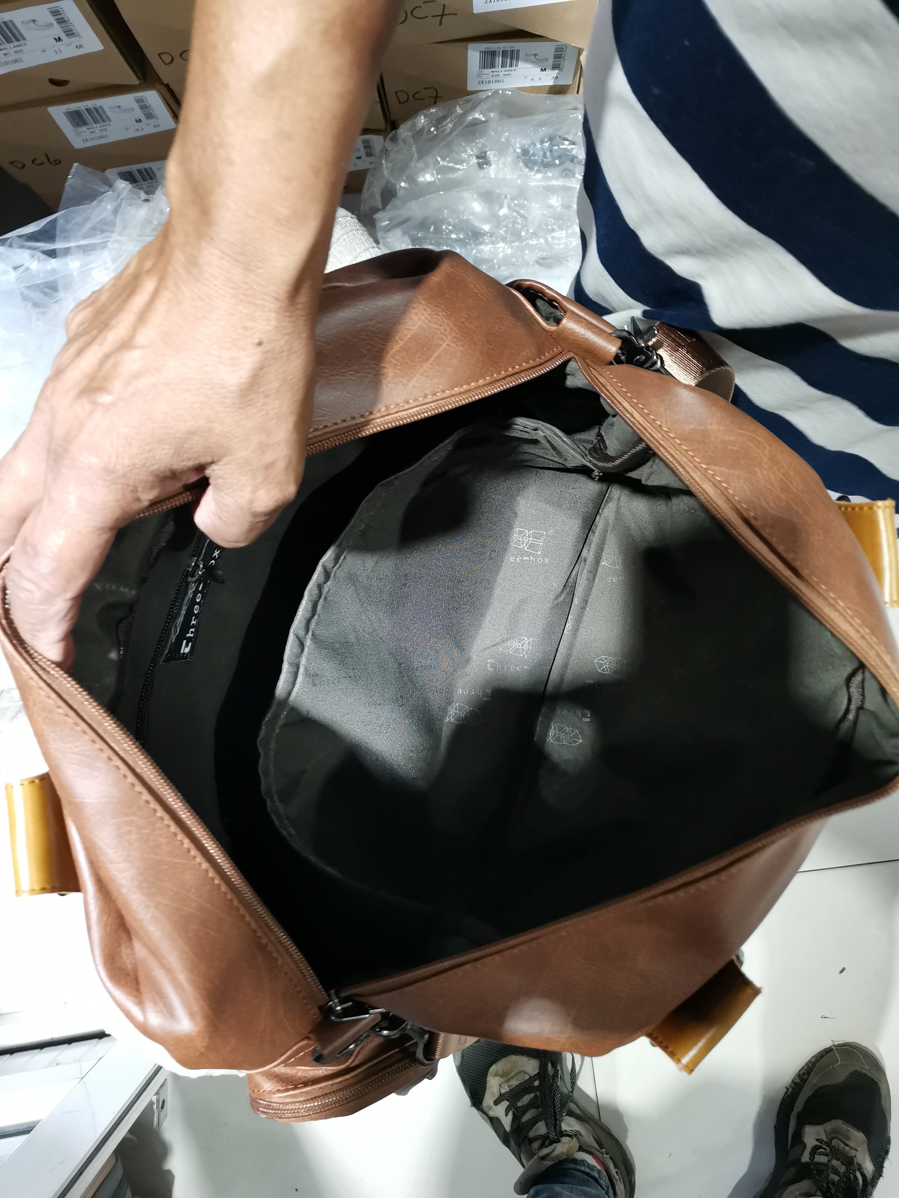Faux leather laptop bag