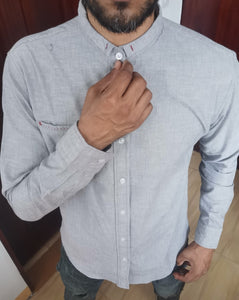Linen shirt cuff collar