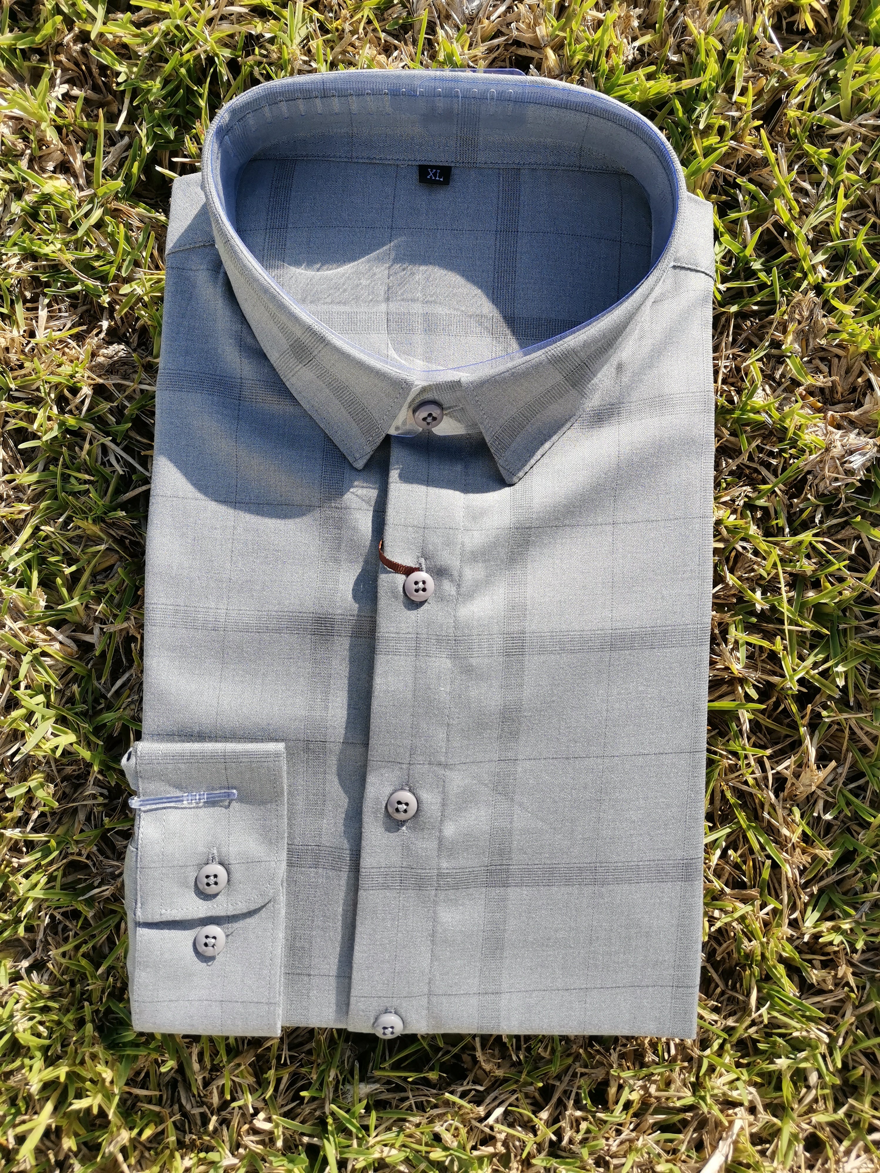 Premium grey check formal shirt