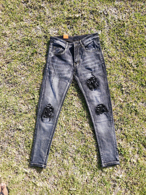 Grey Patch destroyed  jeans