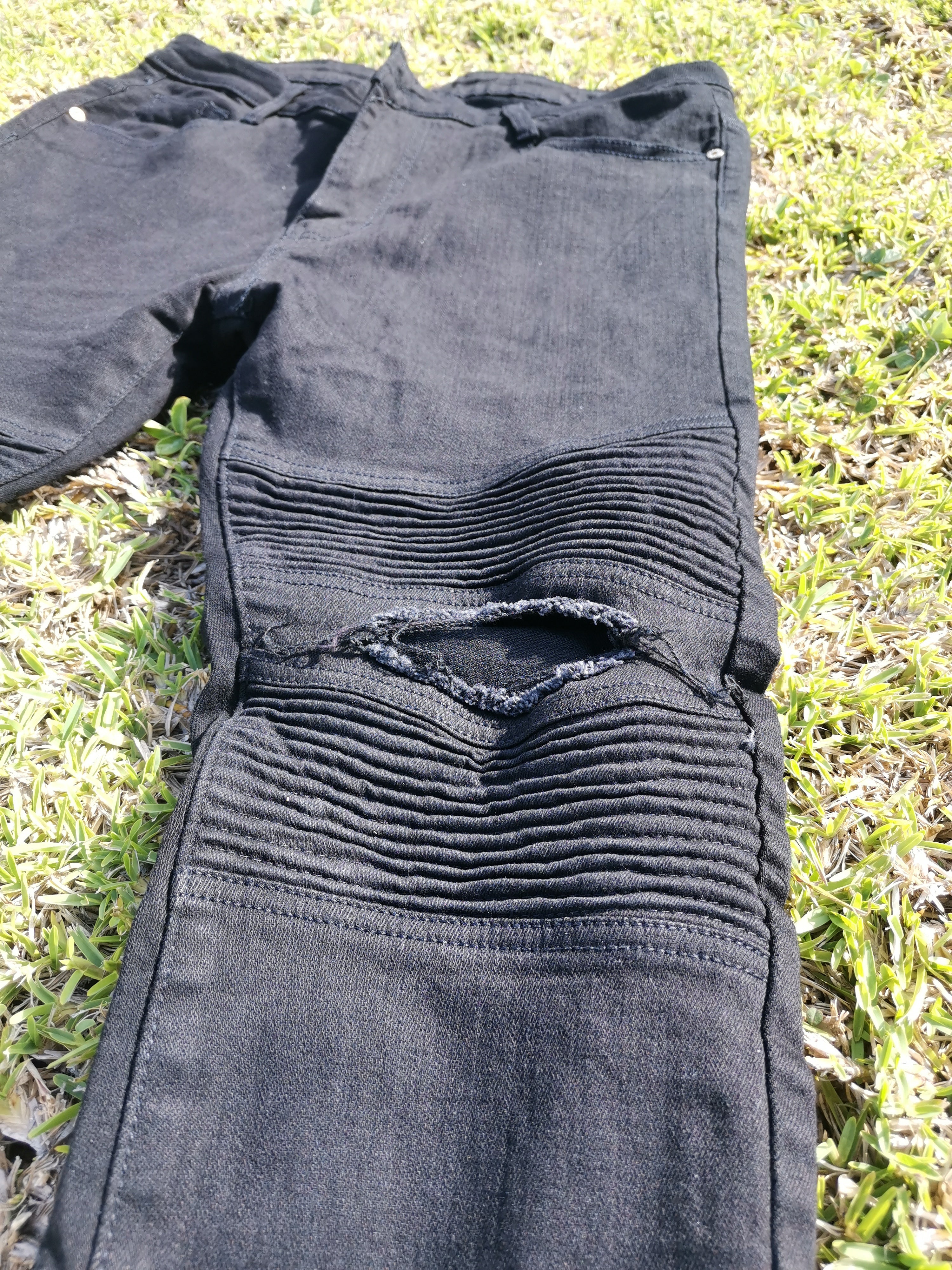 Black Biker destroyed  jeans