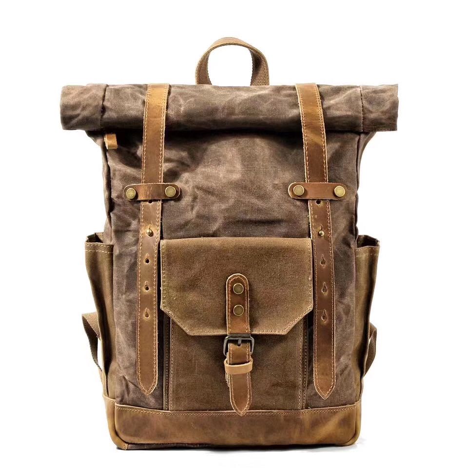 Canvas and Leather Backpack