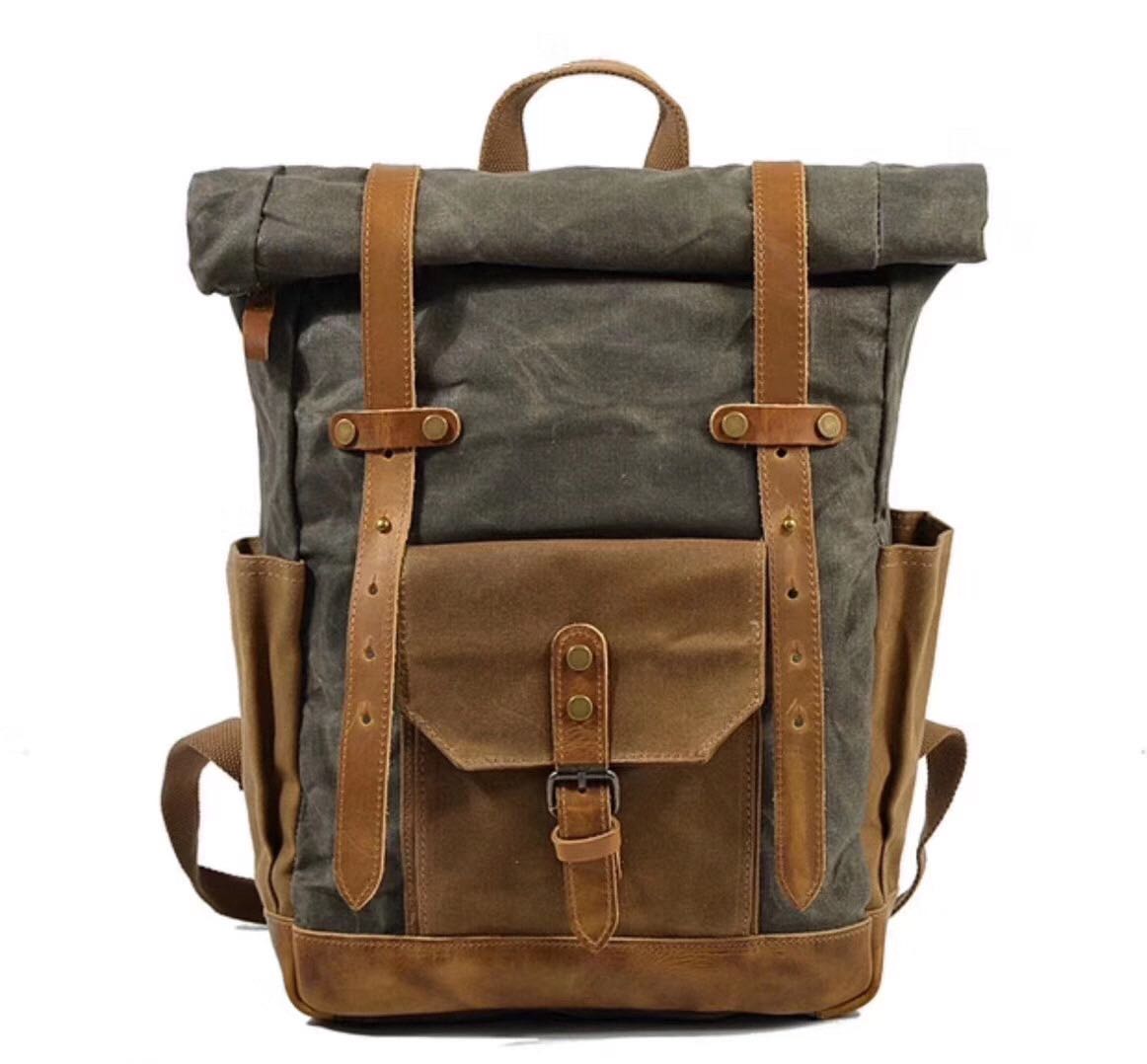 Canvas and Leather Backpack