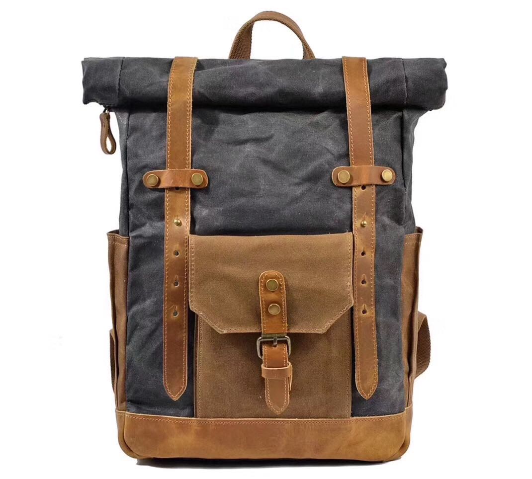 Canvas and Leather Backpack