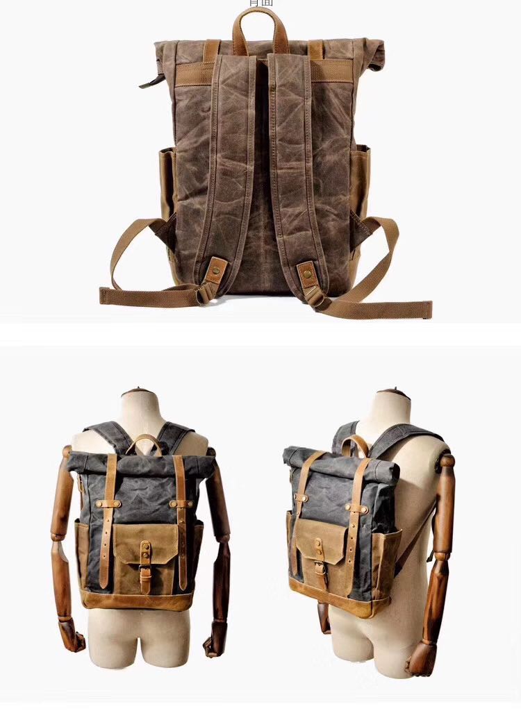 Canvas and Leather Backpack