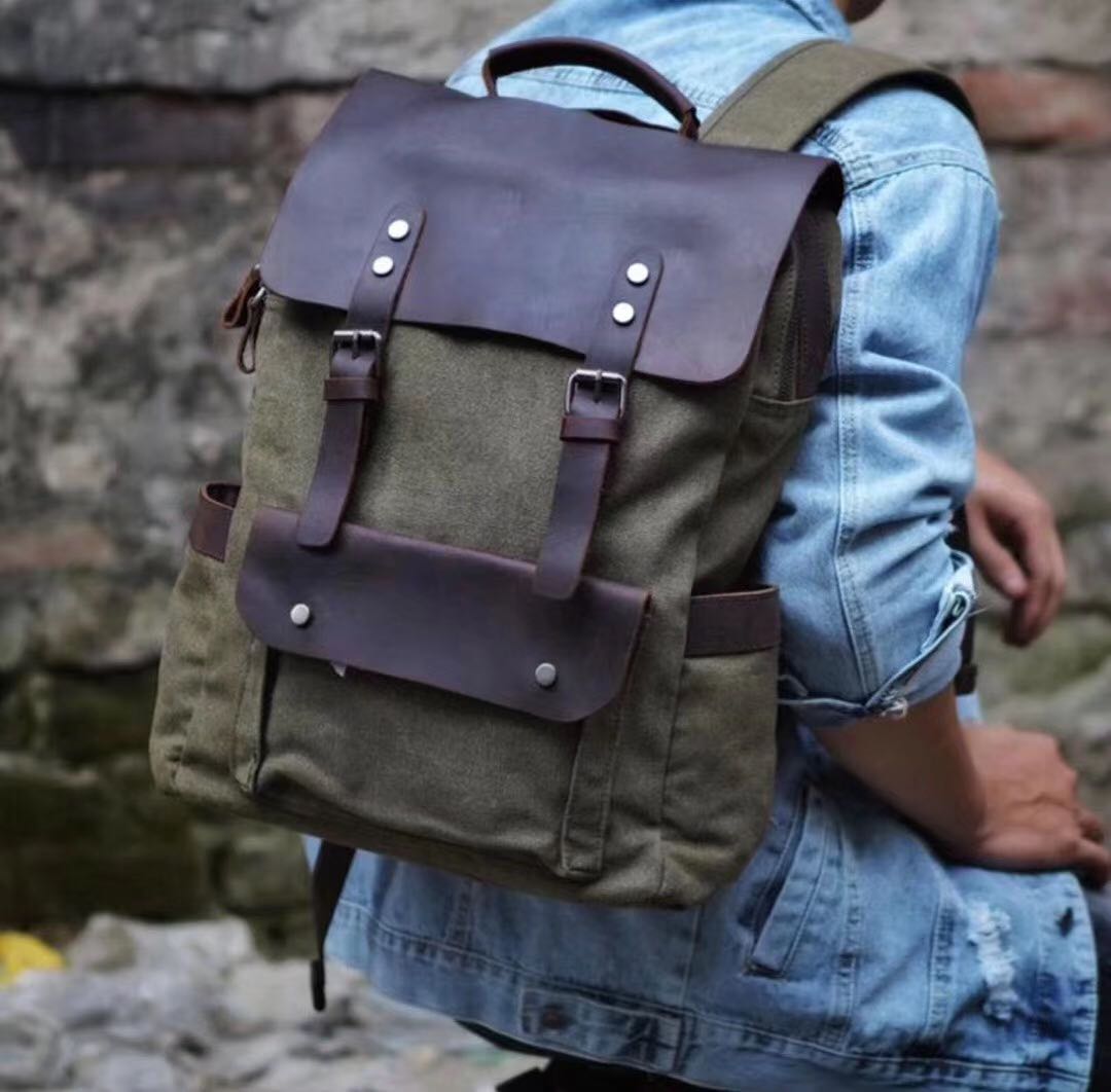 Canvas and Leather backpack